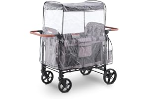 SeedFuture Raincover for W4 Stroller Wagon, Rain Cover Compatible with WONDERFOLD W4, Waterproof, Windproof, Protect from Dust and Snow