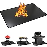 Vsvgmoq 60 x 40 Inches Under Grill Mats for Outdoor Grill, Double-Sided Fireproof, Oil/Waterproof, Heat Resistant Grilling Mat, Fire Pit/Fireplace, Portable BBQ Protector for Decks, Lawns and Patios