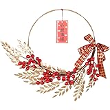 Christmas Wreath for Front Door, Xmas Holiday, Christmas Decorations for Window, Wall Decor, Fireplace, Outdoor Christmas Dec
