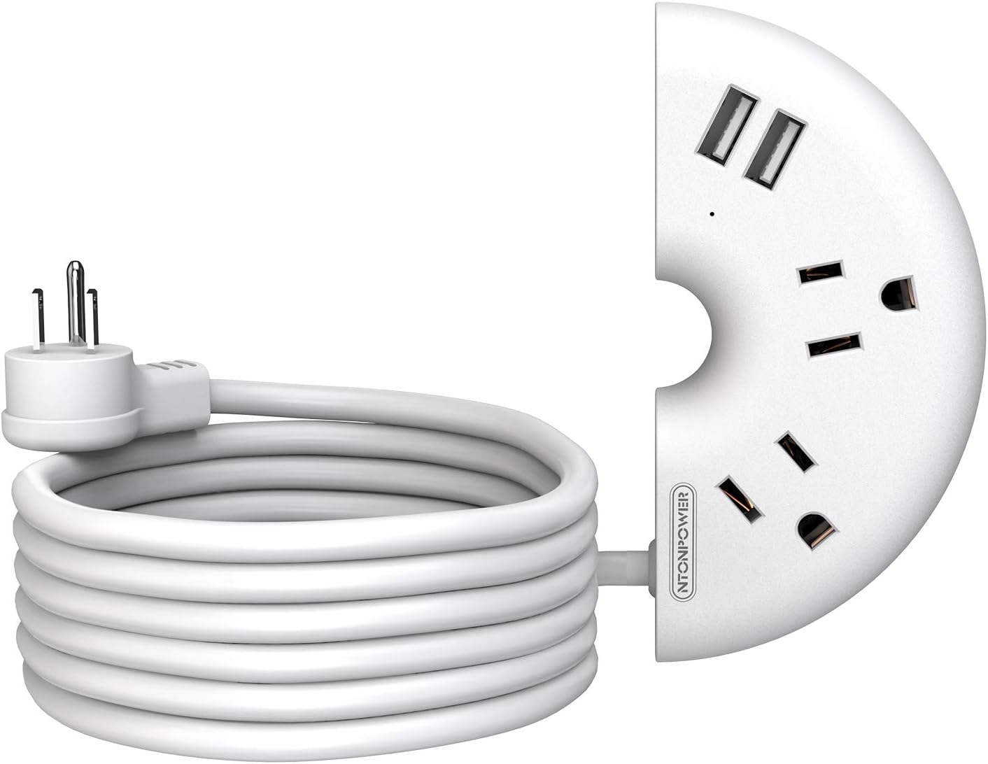 Power Strip Flat Plug, NTONPOWER Travel Power Strip with