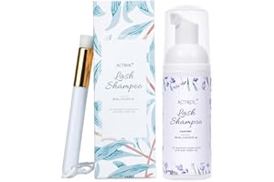 ACTROL Eyelash Extension Cleanser 60ML Natural Lash Extension Shampoo Lavender Professional Eyelid Foaming Cleanser Paraben & Sulfate Free Non-lrritating with Salon and Home Care