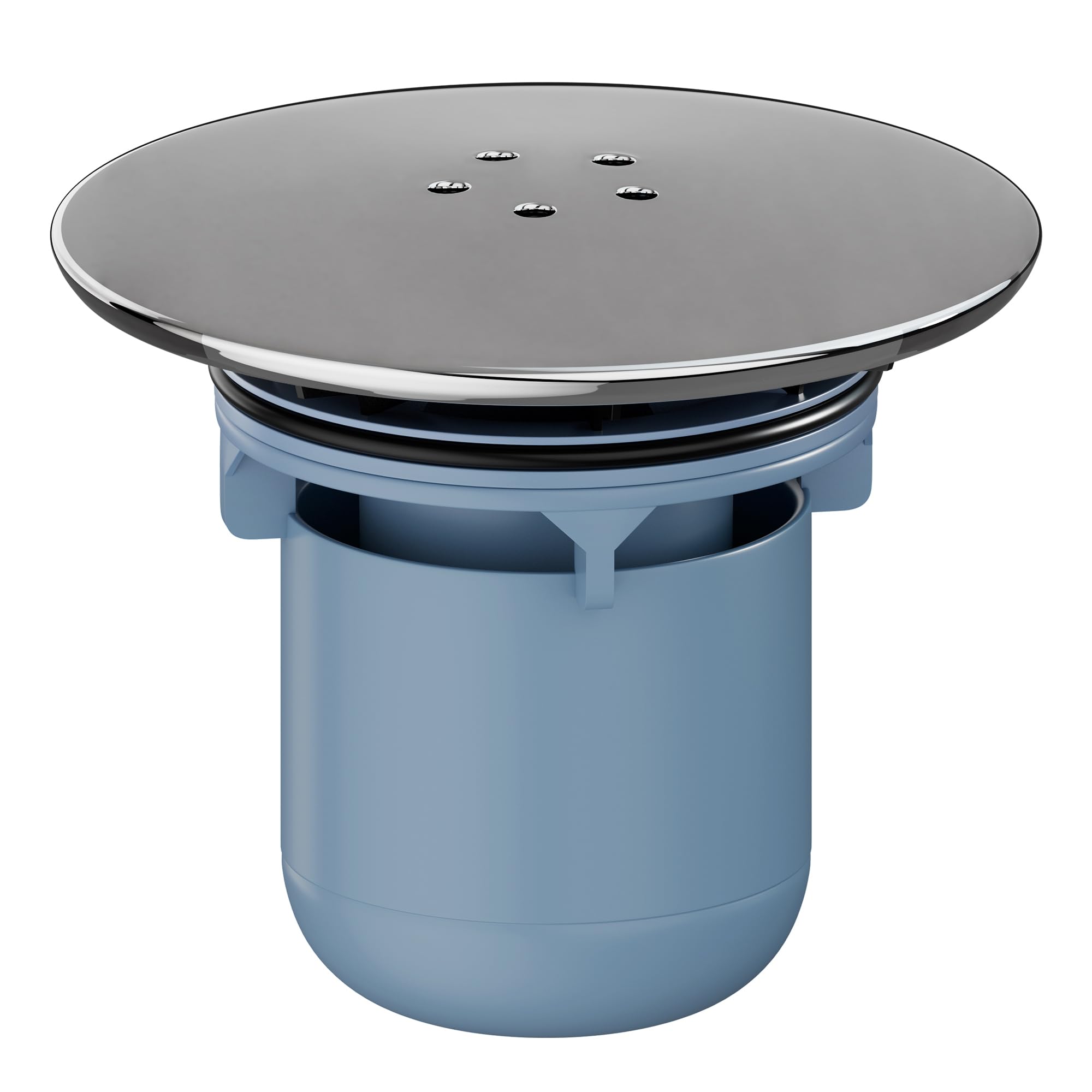HNNHOME Shower Drain Cover Replacement, Chrome Shower Trap Cover, Removable Top Fitting Cap Parts, 90mm/115mm Shower Plughole Cover, Fast Flow Shower Tray Waste (Blue)