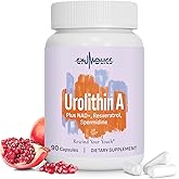Gyumolics High Dose Urolithin A 1200mg Supplement for Mitochondrial, Cellular Longevity Support for Women & Men, NAD+, Trans-Resveratrol & Spermidine – High Purity & Potency, 90 Capsules
