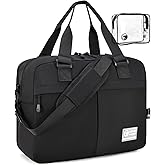 BAGZY 40x30x15cm Personal Item Travel Bag Expandable 40x30x25cm Gym Bag Lightweight Duffle Bag Mens Weekender Bags for Women with Wet Pocket for Overnight Hospital Carry on Bags for Airplanes Black
