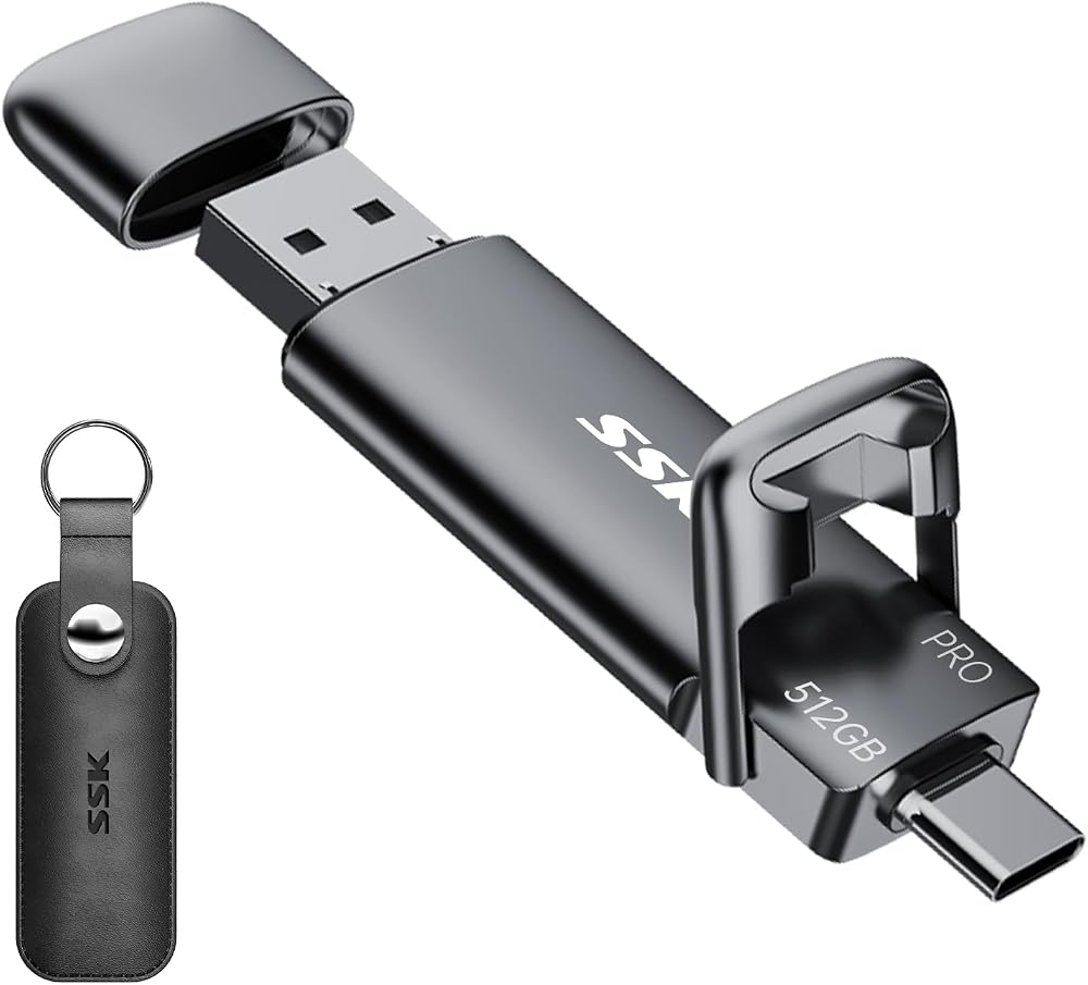 SSK 512GB USB C+A Dual Drive SSD 1000MB/s 2 in 1 USB 3.2 Gen 2