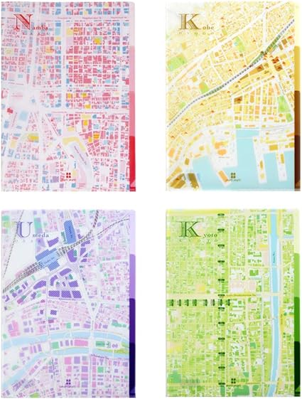 Amazon ゼンリン Mati Mati 3layer Mati File 4エリアセットa 梅田 神戸 京都 なんば 文房具 オフィス用品 文房具 オフィス用品