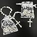 Simplewoo First Communion Gifts Baptism Rosary Party Favors Recuerdos De Bautizo Quinceanera White/SILV Pack of 12pcs