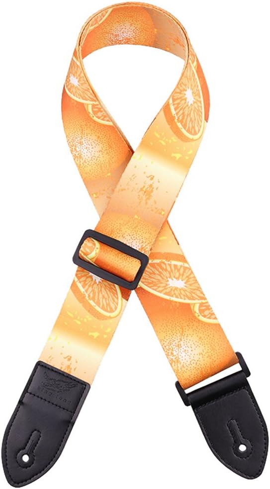 Tookang Guitar Straps Polyester Printing Electric Guitar Straps Leather End Bass Straps Adjustable Length Folk Guitar Straps Multicolour #25