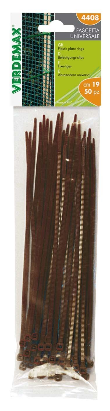 Verdemax 4408 190 mm Self Locking Cable Tie - Brown (50-Piece)