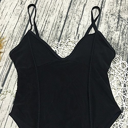 One-Piece Sexy Bikinis Women Solid Bandage Tankini Set Brazilian Swimwear Tankini Swimwear Set Black - Thumbnail 5