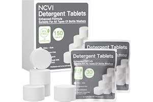 NCVI 150 PCS Detergent Washing Tablets Compatible with Momcozy, Baby Brezza, GROWNSY Bottle Washers, Effective Cleaning & Easy to Use, and Suitable for All Baby Bottle Washers