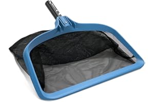 KOKIDO KEMANO Pro Grade Pool Leaf Net Rake - Heavy Duty Pool Cleaning Net with Deep Fine Mesh Bag for Debris, Pool Cleaner Net, Leaf Net for Above Ground & Inground Swimming Pools - Fits Universal Poles