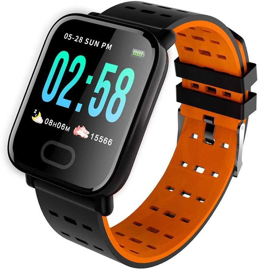 Mobicell A6 Smart Band for Health and Fitness for Heart Rate Blood Pressure Monitor Pedometer IP67 Waterproof Smartwatch (Orange)
