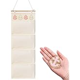CroBlissful Fish Extender Cruise Gift Hanging Organizer with 4 Pockets and Iron on Anchor Patch Cabin Door Storage Bag 2026 Fe for Cruise Essentials Exchange Gift Pixie Dusting(Beige, Pink, White)
