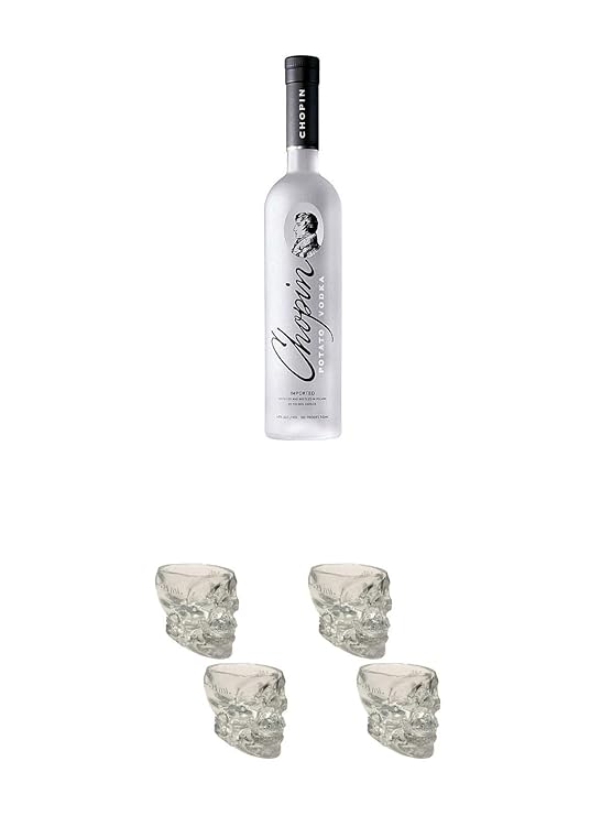 Chopin Potato Vodka Polen 0,7 Liter + Wodka Totenkopf Shotglas 2 Stück + Wodka Totenkopf Shotglas 2 Stück