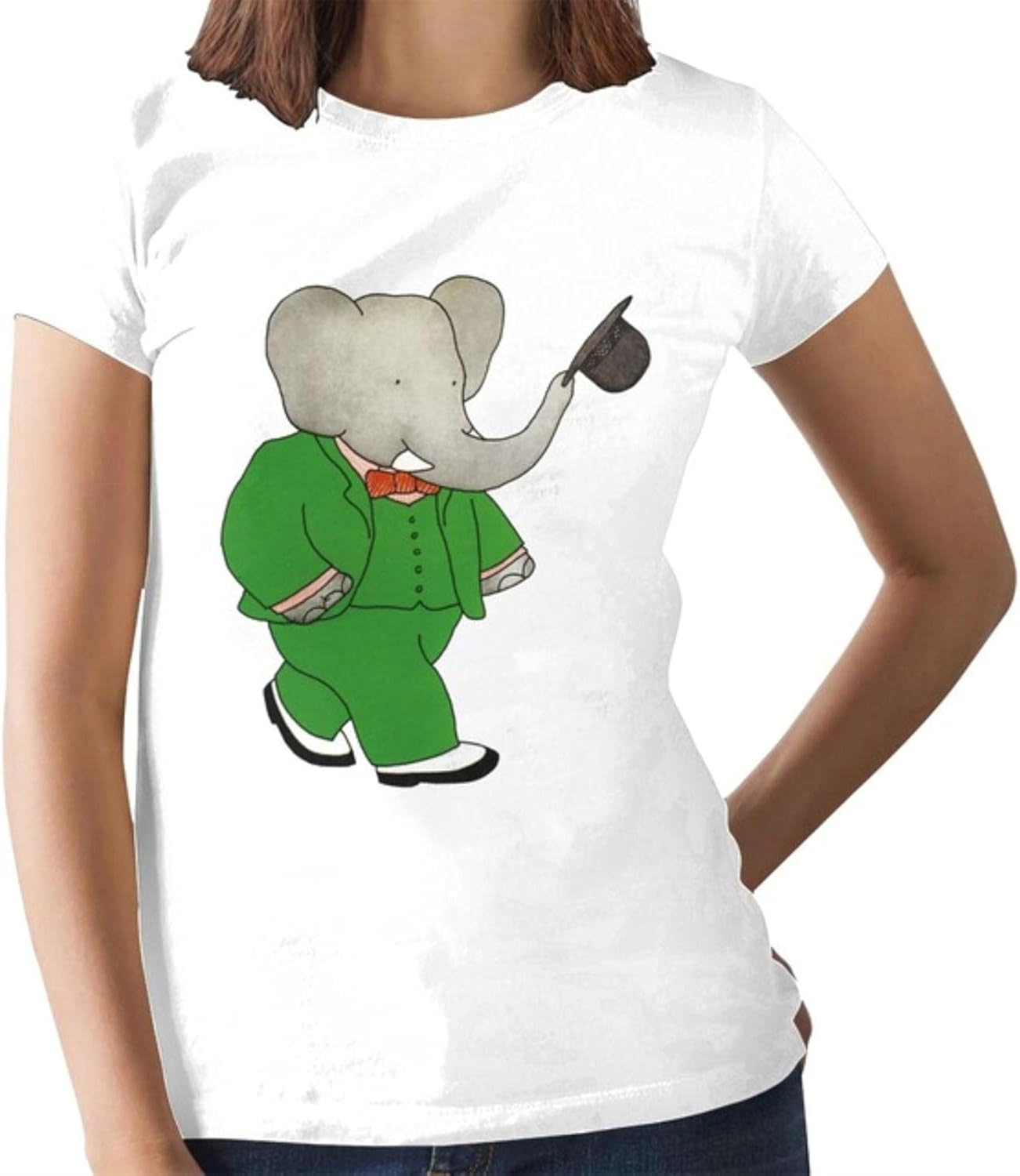 Elephant TShirt Babar Elephante T Shirt XXL Purple Women Tshirt Cotton
