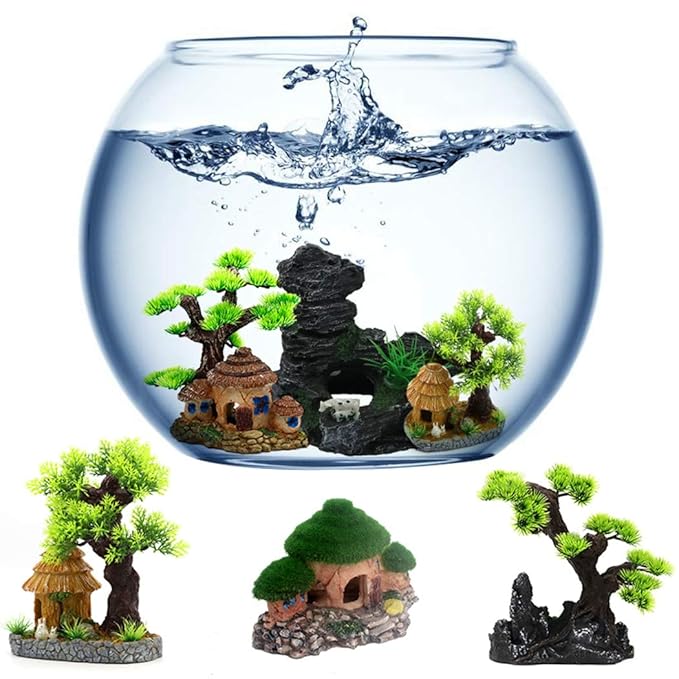 Outgeek Fish Tank Decoration Resin Realistic Lifelike Fake Stone