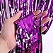 Sumind 3 Pack Metallic Tinsel Curtains, Foil Fringe Shimmer Curtain Door Window Decoration for Birthday Wedding Party (Purple)