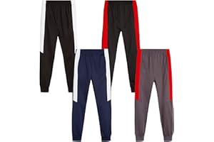 Quad Seven Boys Sweatpants - 4 Pack Active Tricot Boys Joggers for Kids - Performance Athletic Pants with Pockets (4-18)