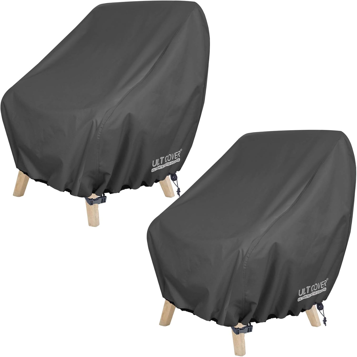 ULTCOVER Waterproof Patio Chair Cover – Outdoor Lounge Deep Seat Single Chair Cover 2 Pack Fits Up to 32L x 34W x 32H inches, Black