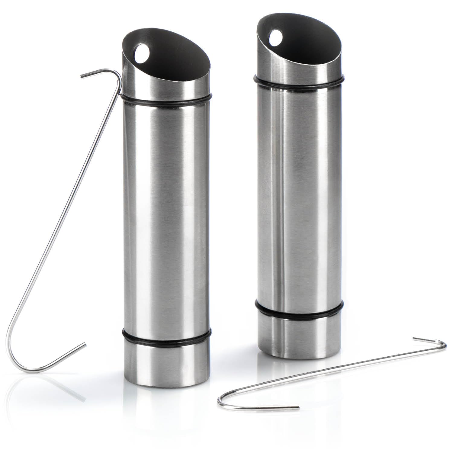 COM-FOUR® 2x air humidifier made of stainless steel - heating evaporator to attach to the heating - radiator evaporator with two S-hooks (1x evaporator stainless steel)