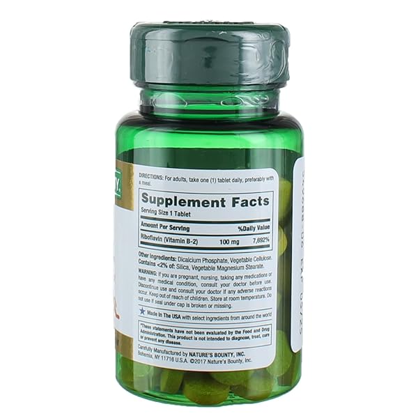 NATURE’S BOUNTY VITAMIN B2-100 MG – 100 TABLETS