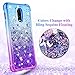 Ruky for OnePlus 6T Case, Gradient Quicksand Series Glitter Flowing Liquid Floating Soft TPU Bumper Cushion Reinforced Corners Protective Women Girls Cute Case for OnePlus 6T (Blue Purple)