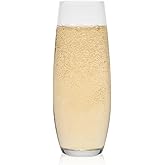 Libbey Stemless Flute Glasses, 9.6-ounce, Set of 6