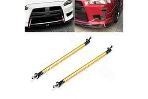 EOHMAK Car Front Bumper Lip Splitter Strut Rod 2PCS Strut Rod Protector Rod Support Bars Adjustable Compatible Auto Bumper Fasteners Lever Kits with Most Vehicles(Gold,200mm/7.87")