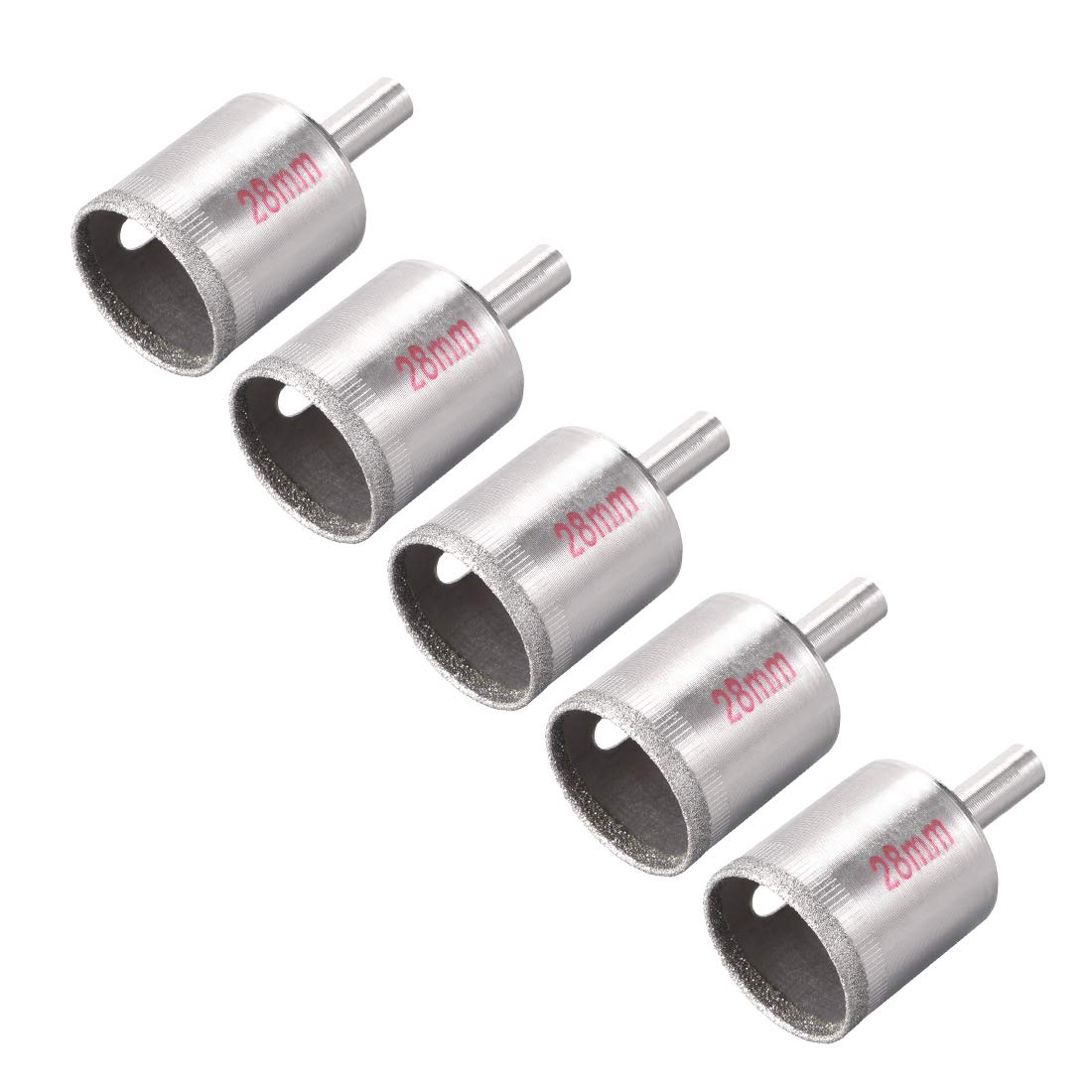 sourcing map 28mm Diamond Drill Bits Hole Saws for Glass Tile Porcelain Marble Ceramic Bottles Pots Brick Pack of 5