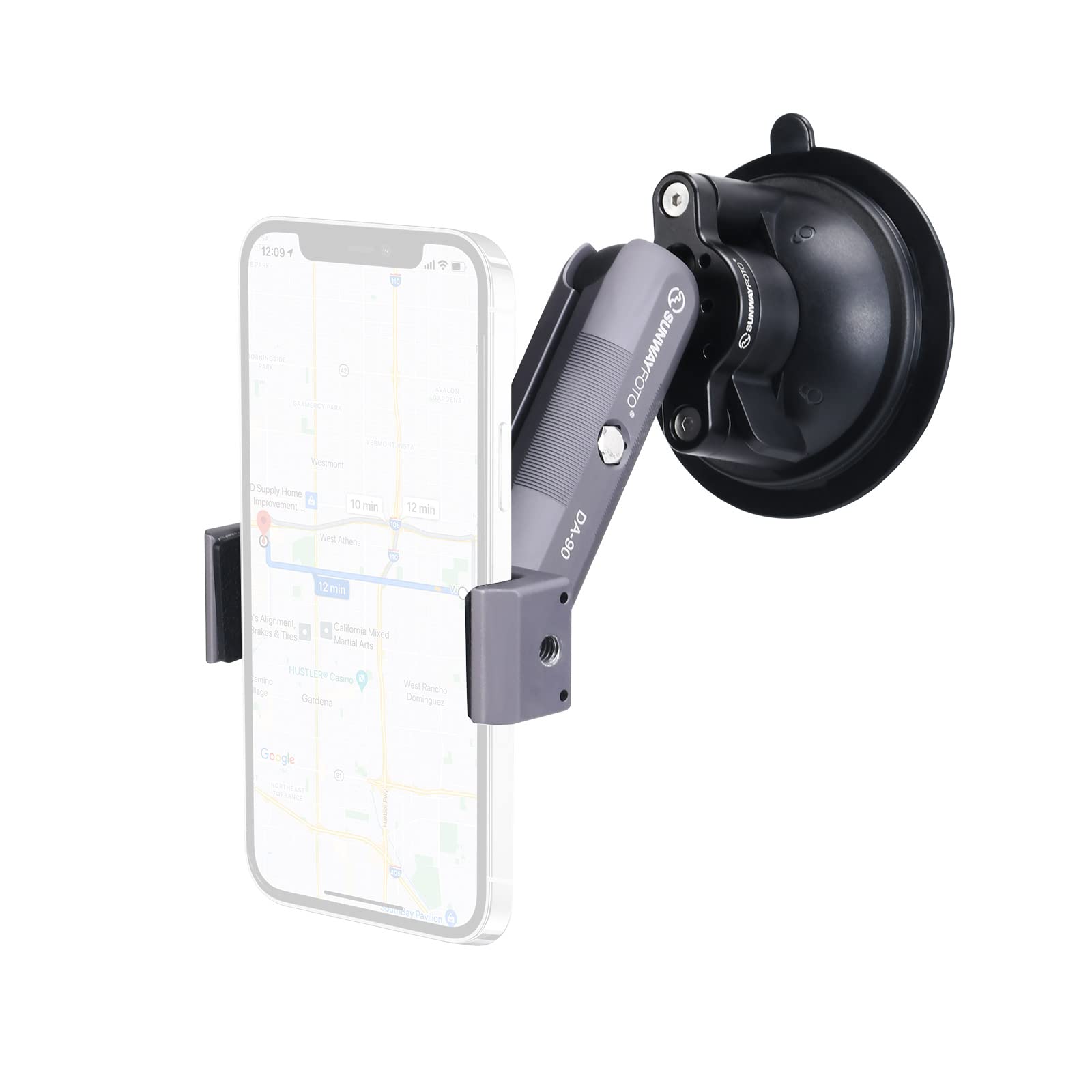 SUNWAYFOTO Universal Cellphone Auto Bracket Cell Phone Holder Suction Cup Mount for Windshield Car Window SPH-01