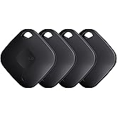 Yipoyilo Real-time Positioning Air Tracker Tag(Only for Android, Not for iOS), Key Finder, Work with Google Find Hub, Tracker for Luggage, Backpack etc, 4 Pack Black