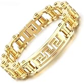 Pure 18k Gold Men's Fashionable Personalized Bracelet, Cuban Chain, Bicycle Chain, Motorcycle Chain, Hip-Hop Accessories, Men's And Women's Cool Wristbands, Christmas And Valentine's Day Gift Box