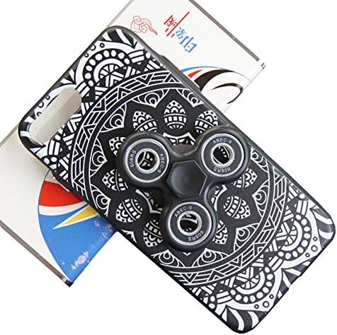 Lodoicea Removable Fidget Spinner Finger Mobile Phone Case For iPhone 7/7 Plus Protective Cover Hand Spinner Case(Black i7 Plus)