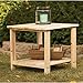 Stonegate Unfinished Cedar Wood 2-Tier Square End/Side Outdoor Porch Backyard Coffee Table