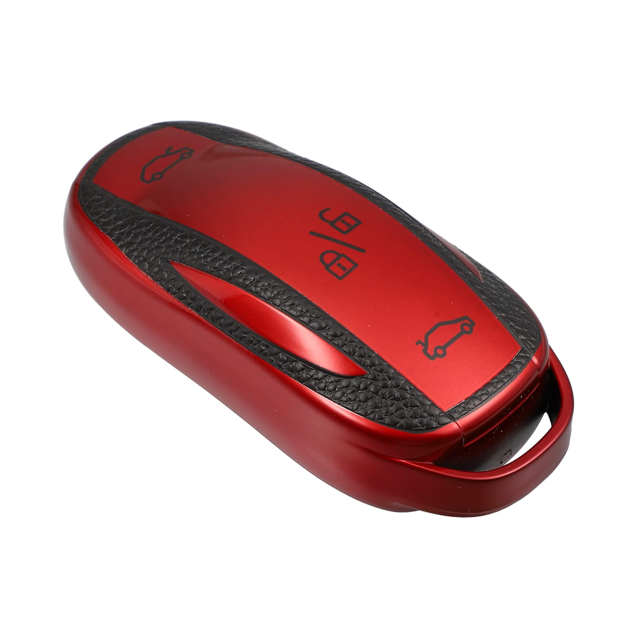 MACHSWON Red Silicone Remote Smart Key Fob Case Cover for Tesla x 2016-2018 Key Fob Shell Protector Keyless