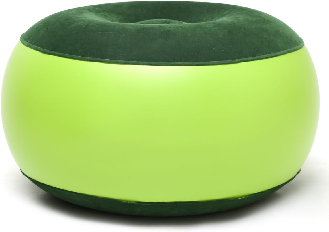 Joycoo Portable Outdoor Inflatable Stool footrest Cushion For Home Office Yoga (Green)