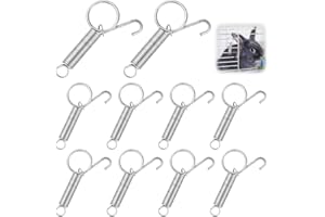 BEIBUNHN 10 PCS Spring Latch for Cages, Spring Door Latch for Rabbit, Wire Cage Clips Cat Small Hook, Rabbit Wire Clips, Dog Crate Lock, Pet Dog Cat Birds Parrot Squirrel Hook
