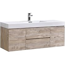 Kube Bsl60s Nw Bliss 60 Single Sink Nature Wood Wall Mount Modern Bathroom Vanity Amazon Com