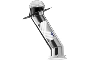 Solatube® 160ISn 10-inch Skylight Kit with Integrated Solar NightLight - Perfect for Bathrooms, Closets & Hallways - Includes 2 x 20 Extension Tubes for Natural Light