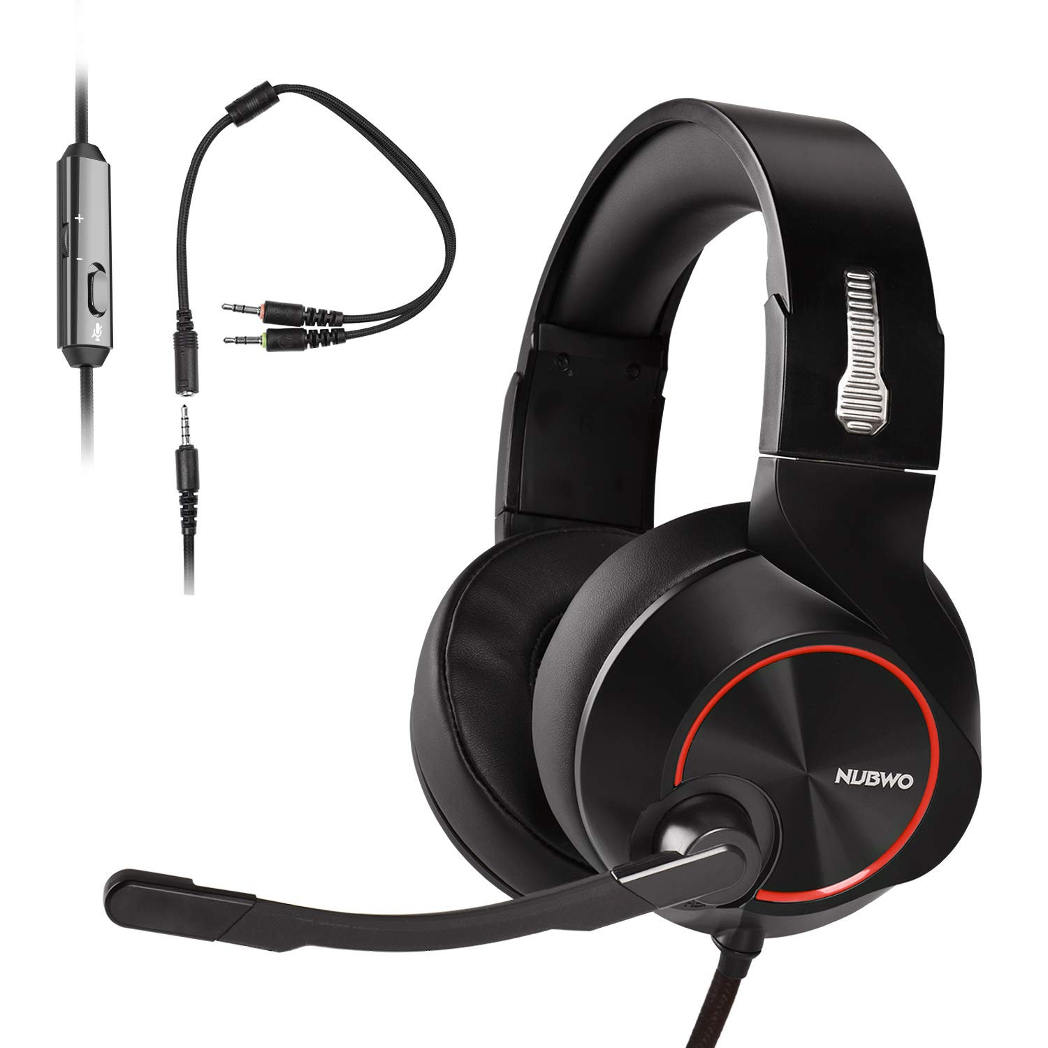 Gaming Headset PS4 3.5mm Wired Stereo Comfort Over-Ear Gaming Headphones with Noise Canceling Mic and Volume Control for Xbox one PC PS4 Smartphones Tablet Computer