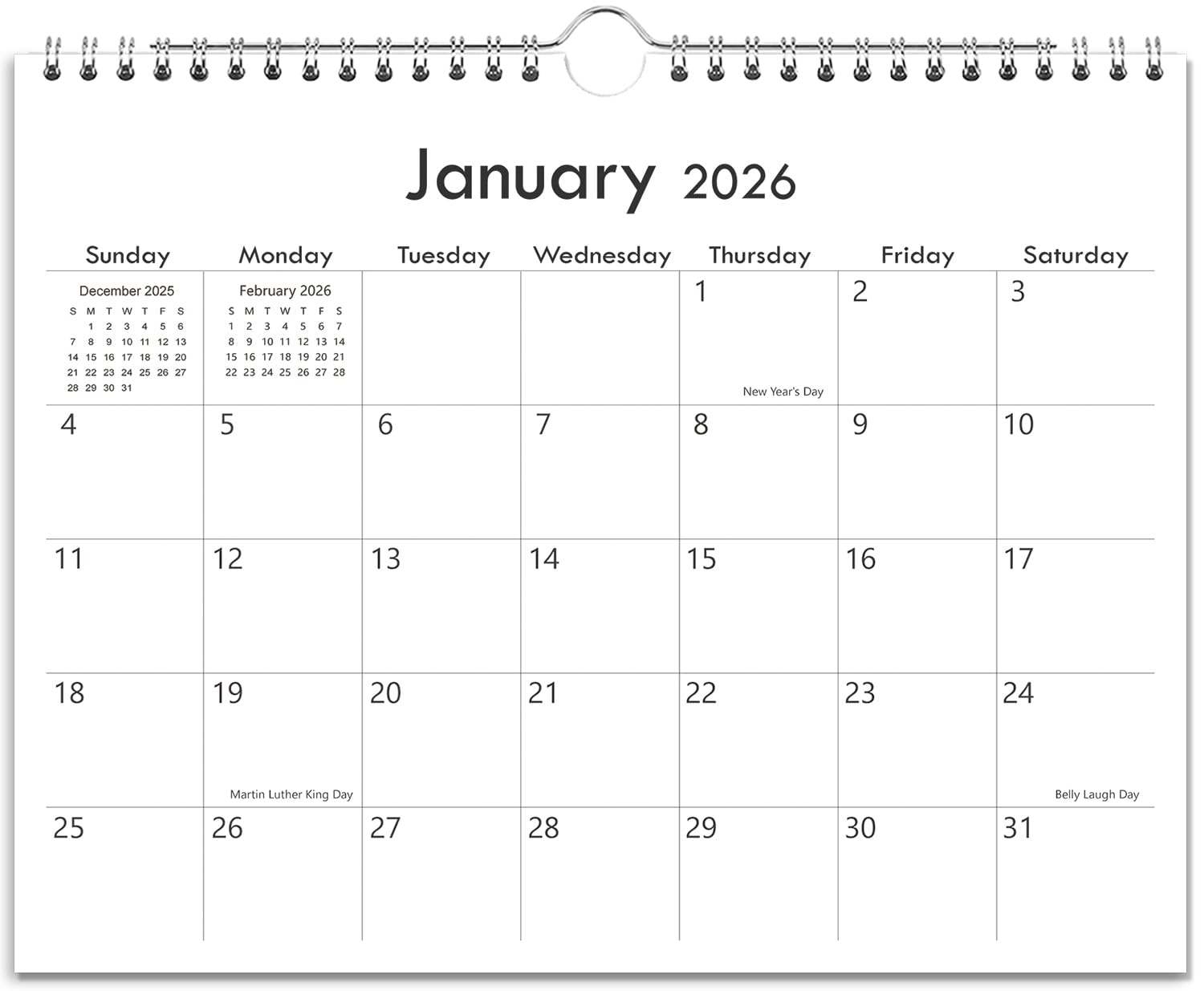 Photo 1 of 2026 Calendar - Wall Calendar 2026-2027 Runs from January 2026 Until June 2027, 8.5'' x 11'', 2026 Small Calendar with Spiral Binding, The Perfect Wall Calendar Planner for Easy Organizing, Black