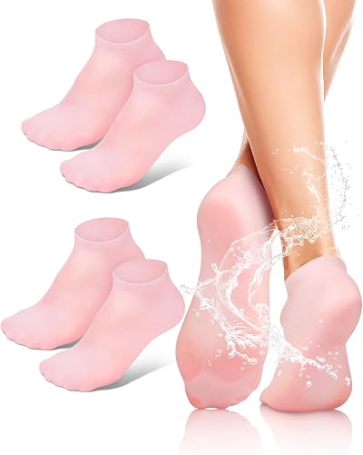BLATOWN Silicone Moisturizing Foot Socks Pink Anti Slip Spa Foot Care
