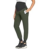 AMPOSH Women's Maternity Quick-Dry Pants Workout Scrub Joggers Pregnancy Sweatpants