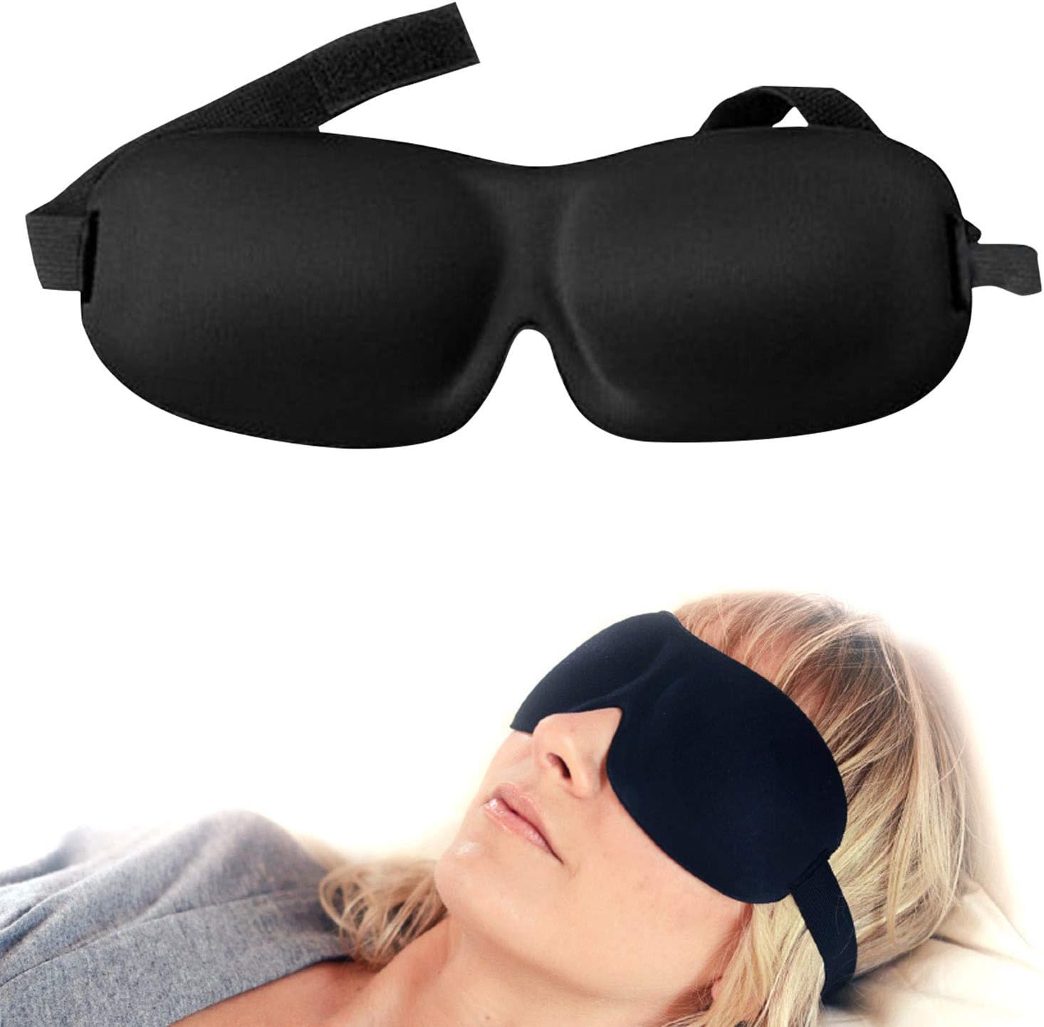 Luxury Patented Sleep Mask, Nidra® Deep Rest Eye Mask with Contoured Shape and Adjustable Head Strap, Perfect for Side Sleeper, Light Blocking, Sleep Deeply Anywhere, Anytime, Wake Up Refreshed: Health & Personal Care