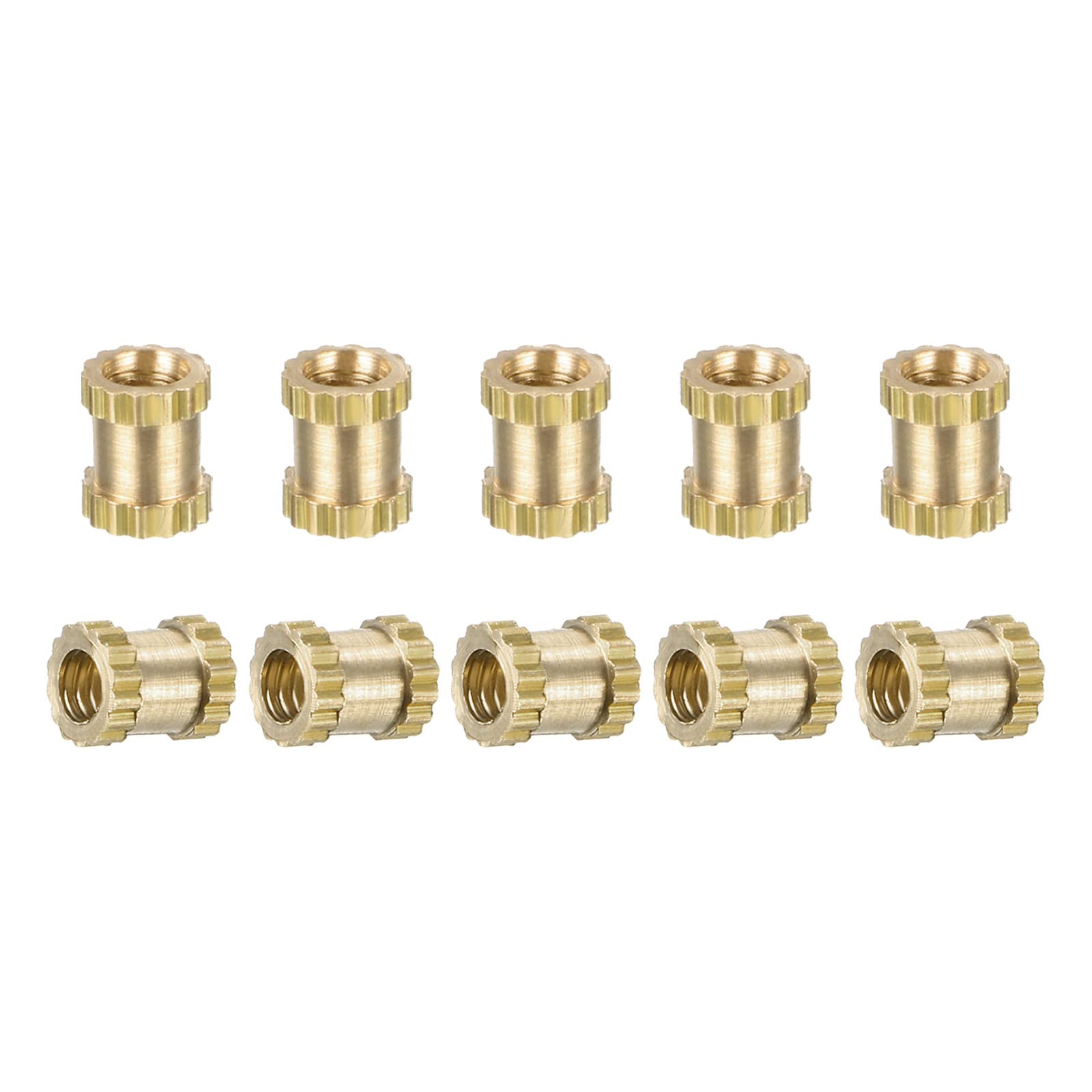 DTGN M2x4x3.2mm(IDxLxOD) Knurled Insert Nuts - 100 Pack - Good for Plastic Shells - Brass Female Thread Heat Set Inserts Embedment Nut