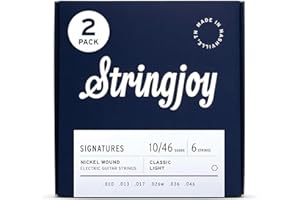 Stringjoy Classic Light Signatures Nickel Electric Guitar Strings 10-46, NW1046, Balanced Tension & Optimal Tone, Electric 6 