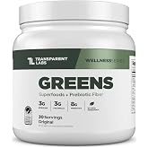 Transparent Labs Greens Superfood Powder - 30 Servings, Unflavored | Gut Health, Immunity &amp; Wellness Support Antioxidants Supplement w Organic Spirulina, Chloerra, Acacia &amp; Green Banana Powder