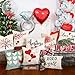 4TH Emotion Valentines Day Throw Pillow Covers 18x18 Set of 4 Red Love Heart Home Decorations Cushion Case for Sofa Couch Polyester Linen