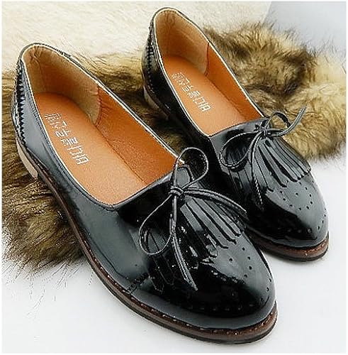 Amazon Shoes Yh114 本革 ヒール高約3cm エナメルパンプス ラウンドトゥ ローファー スプリング Spring 春 レディース 靴 ビジネス カジュアル パンプス シューズ 大きいサイズ 小さいサイズ あります モカシン 37 約23 0 23 5cm ブラック パンプス